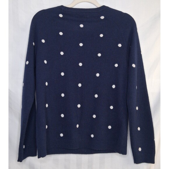 100% Cashmere Sweater Philosophy Navy/Frost White Polka Dot Size M - Picture 6 of 12
